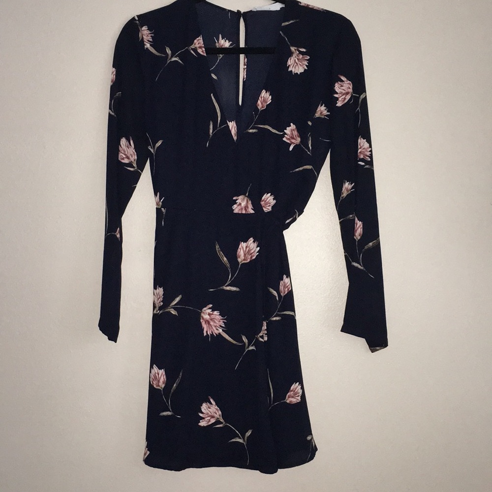 Lush long sleeve wrap dress